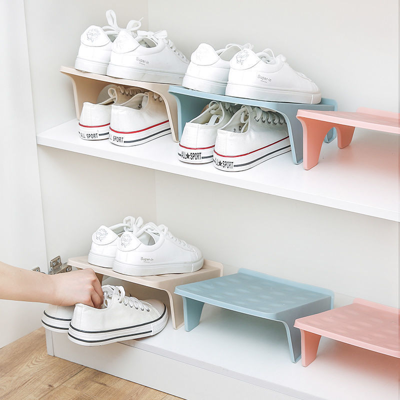 Storage Shoe Rack Double-layer Plastic Double-layer Shoe Bracket Cabinet Integrated Shoe Rack Finishing Shoes Slippers Storage Rack