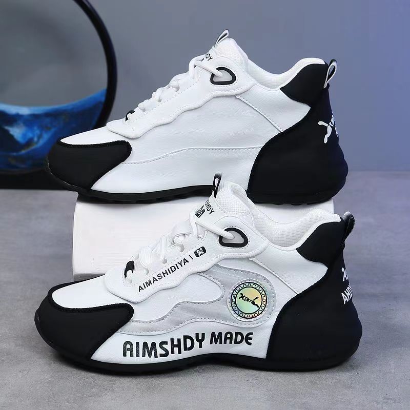 Men's Shoes Spring Soft Sole Ultra Light Men's and Women's Basketball Shoes Casual Shoes Non-slip Soft Sole PU Leather Fashion Trend for Men