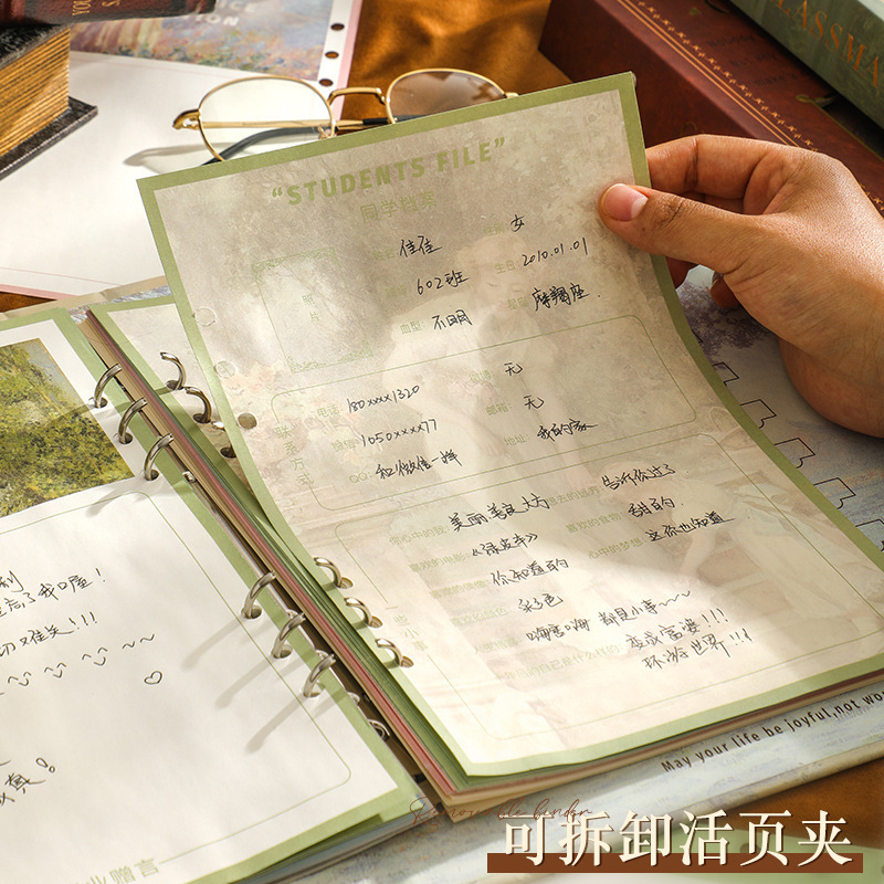 Retro Cut Out Classmate Record Primary School Student Sixth Grade Graduation Growth Commemorative Album 2025 New Loose-Leaf Book Junior High School Girl