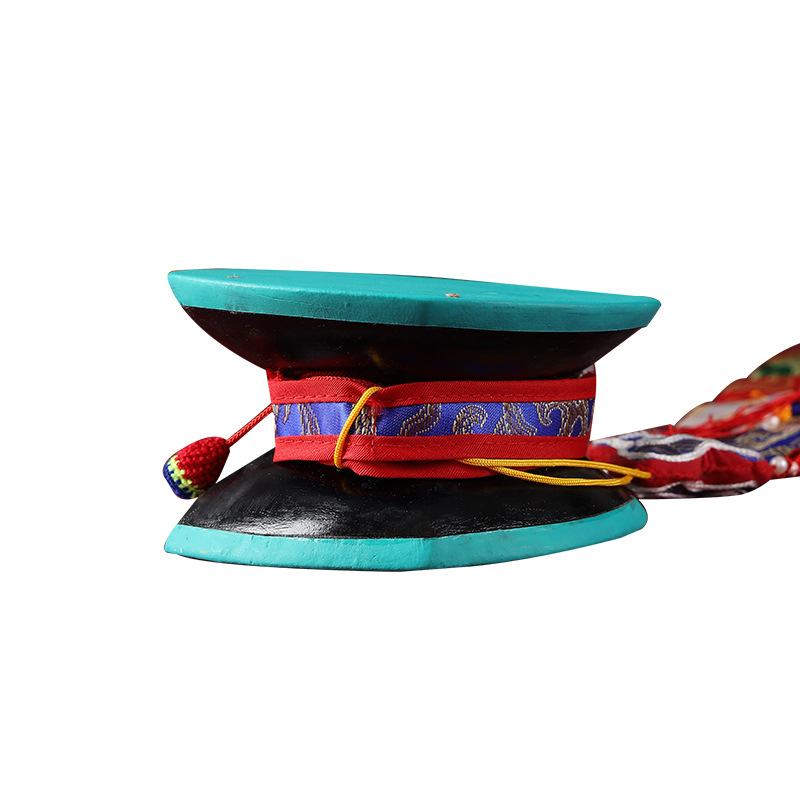Xizang Nepalese Handmade Tambourine Mulberry Sheepskin Small Square Drum Niche Musical Instrument Desktop Ornaments 3 Color Options