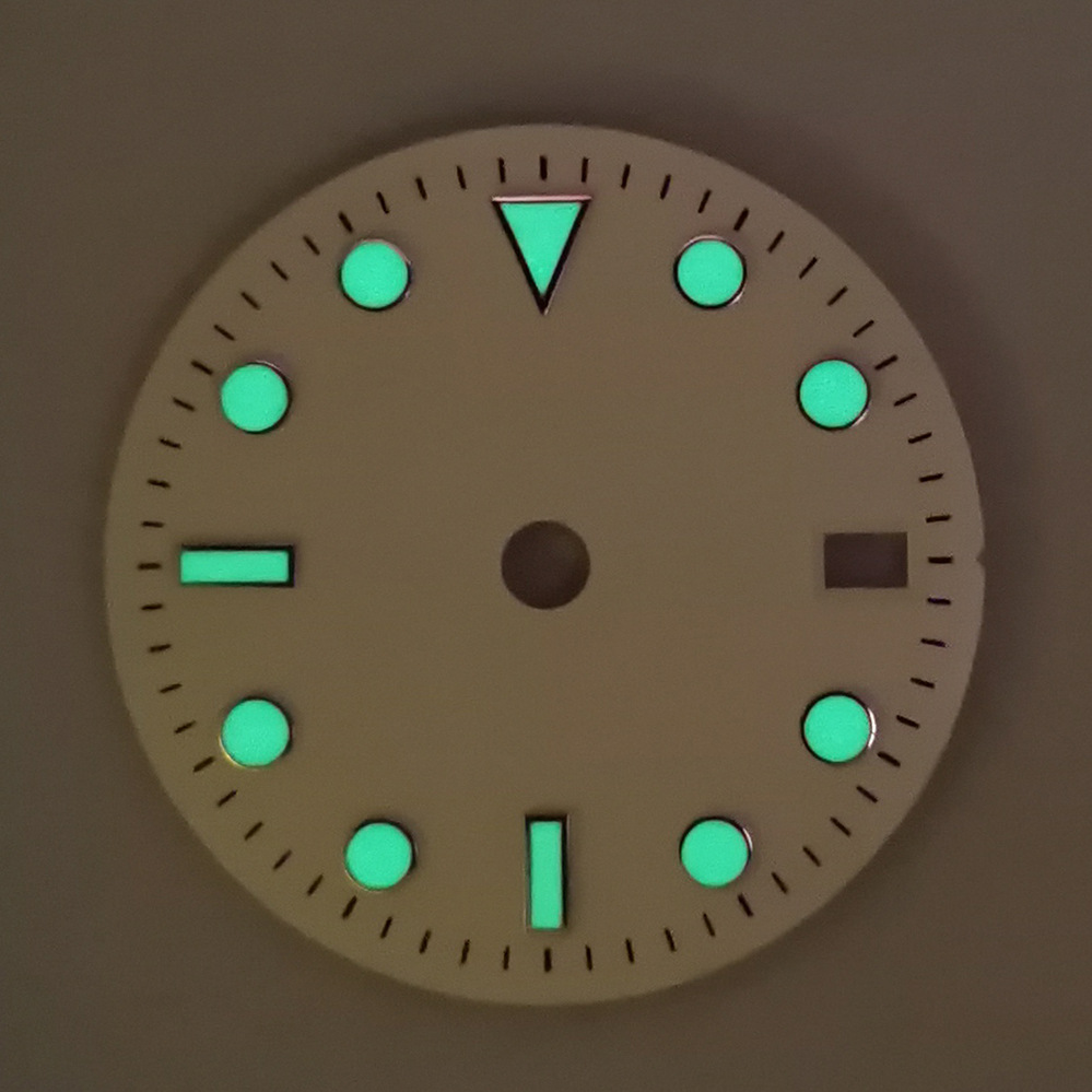 New 29MM no logo modified GMT four-pin dial accessories green luminous literal suitable for Japan NH34 movement