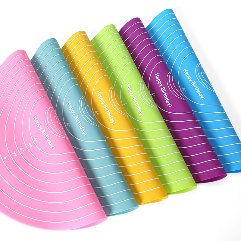 Factory Wholesale Silicone Kneading Mat Thickeneded Turntable Anti-Slip Mat 30cm Round Rolling Mat Household Baking Tools