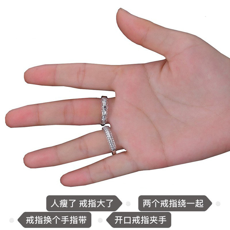 Ring adjustment artifact size wrapped transparent rope ring ring circle change small ring PU environmental protection transparent spring rope