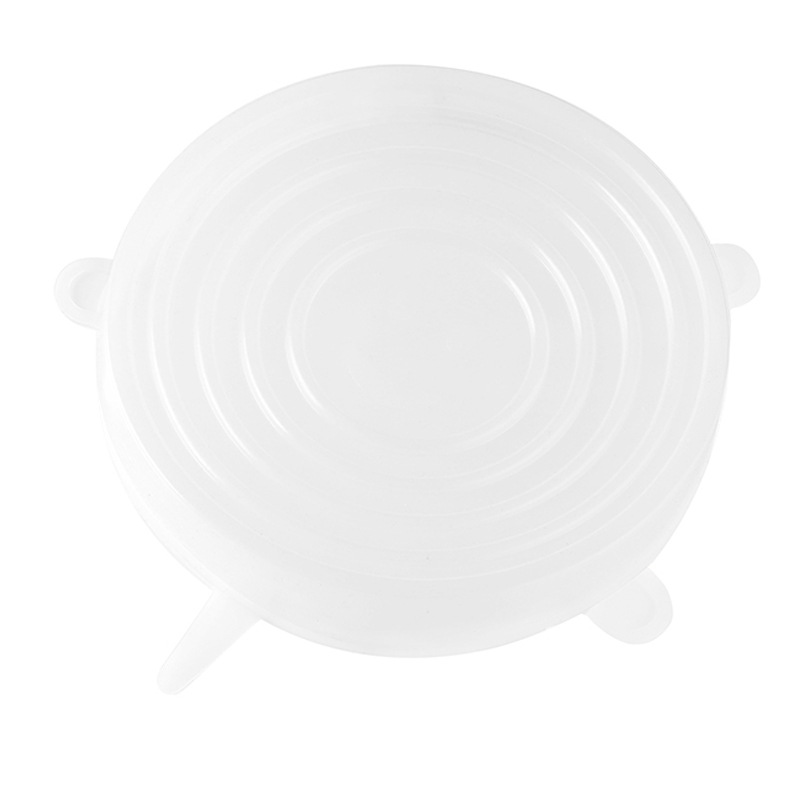 Food Grade Silicone Preservative Cover Food Sealed Cover Household Preservative Film Insulation Bowl Cover Heat-resistant Transparent 6-piece Set