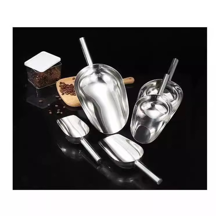 Stainless steel shovel ice shovel thickened grain flour food grains shovel tea popcorn melon seeds stall ice shovel