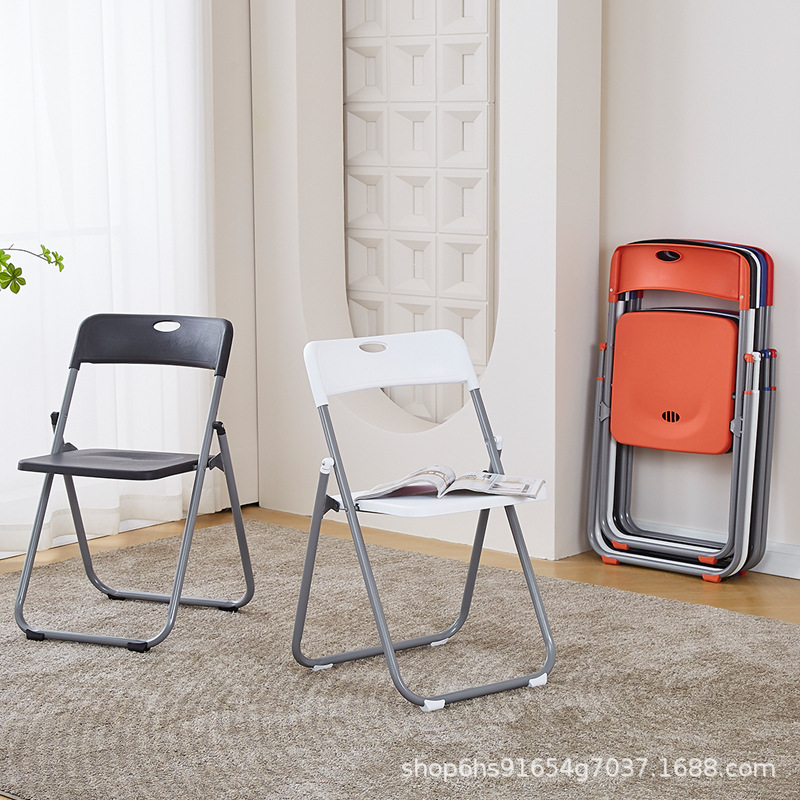 Foreign Trade Hotel Restaurant Plastic Foldableing Chair Simple Back Chair Exhibition Chair Dining Chair Office Meeting Training Chair Stool
