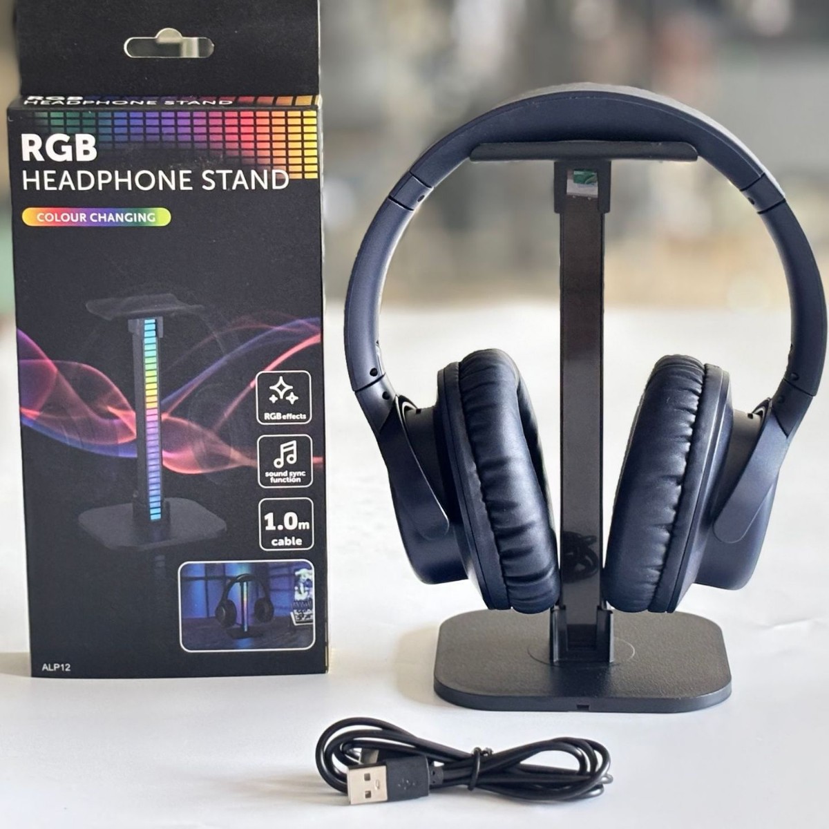 Factory Direct Sales Detachable Rgb Luminous Head-Mounted Gaming Headset Stand Headphone Display Stand USB Pickup Light