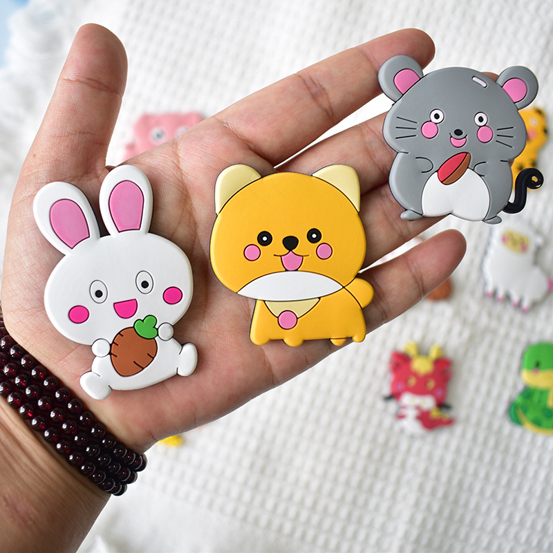 Cartoon Cute Animals Twelve Zodiac Refrigerator Magnets Creative Pvc Soft Glue Magnets Early Education Stickers Magnet Stickers Wholesale