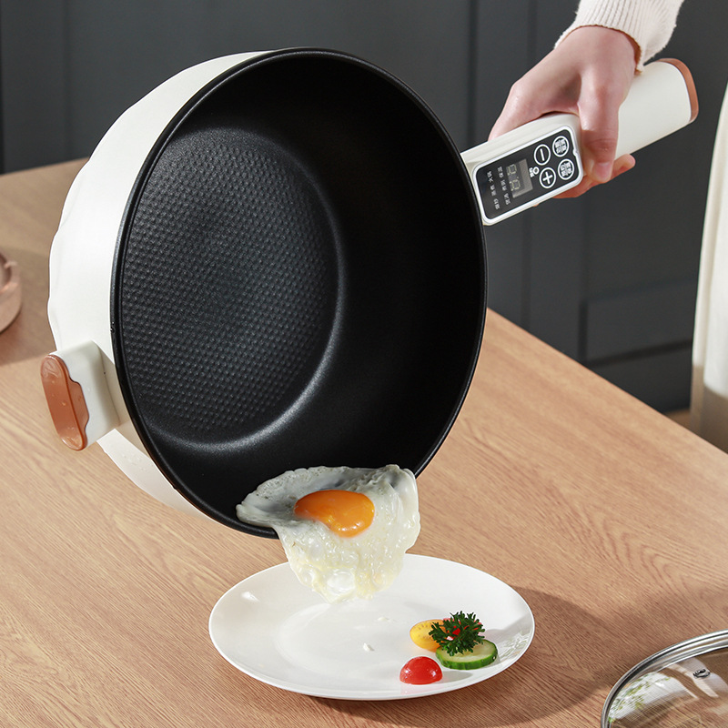 Chigo Electric Wok Multi-Functional Household Non-Stick Electric Hot Pot Steaming and Frying Electric Wok All-In-One Electric Cooker