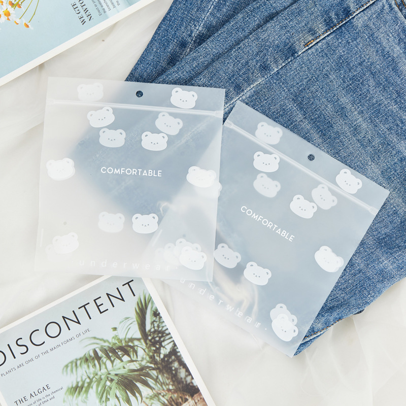 Thick EVA frosted underwear packaging bag cute cartoon high-end underwear bag ziplock bag zipper bag with LOGO