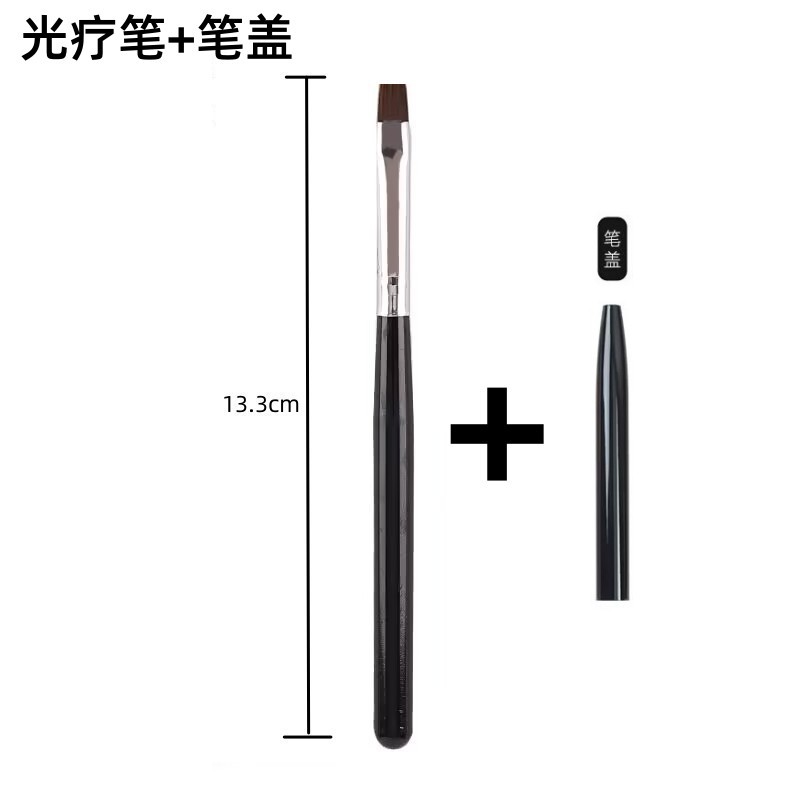 Factory direct supply 1 flat mouth phototherapy pen nail tools small round head White Rod gel pen extension nail glue brush