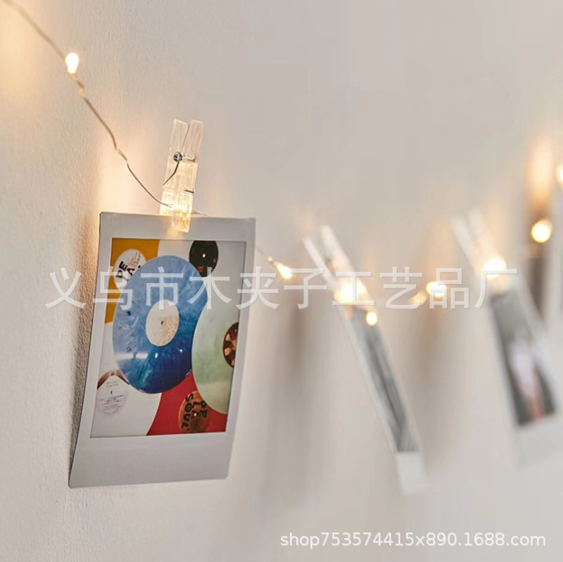 Wholesale plastic transparent small clip manufacturers direct supply transparent color small clothes clip photo Clip lamp string lighting accessories clip