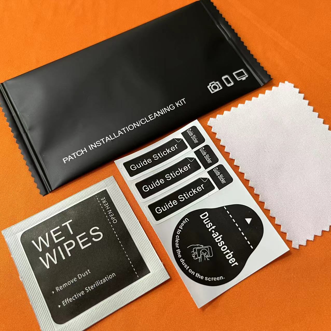 Готовый комплект инструментов для пленки, три штуки для мобильного телефона, упаковка с алкоголем