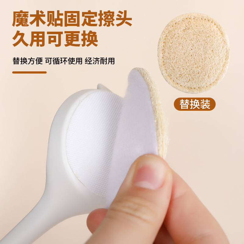 Yijia Loofah Pot Brush Decontamination Long Handle Cleaning Brush Cross-Border Popular Dishwashing Brush Removable Household Pot Washing Brush