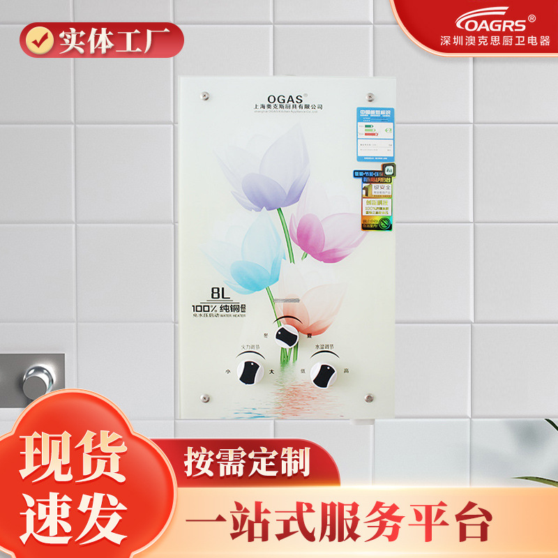 Оптовая продажа 8L медного водонагревателя для душа с термостатом, бытовой, с сильным вытяжным газом