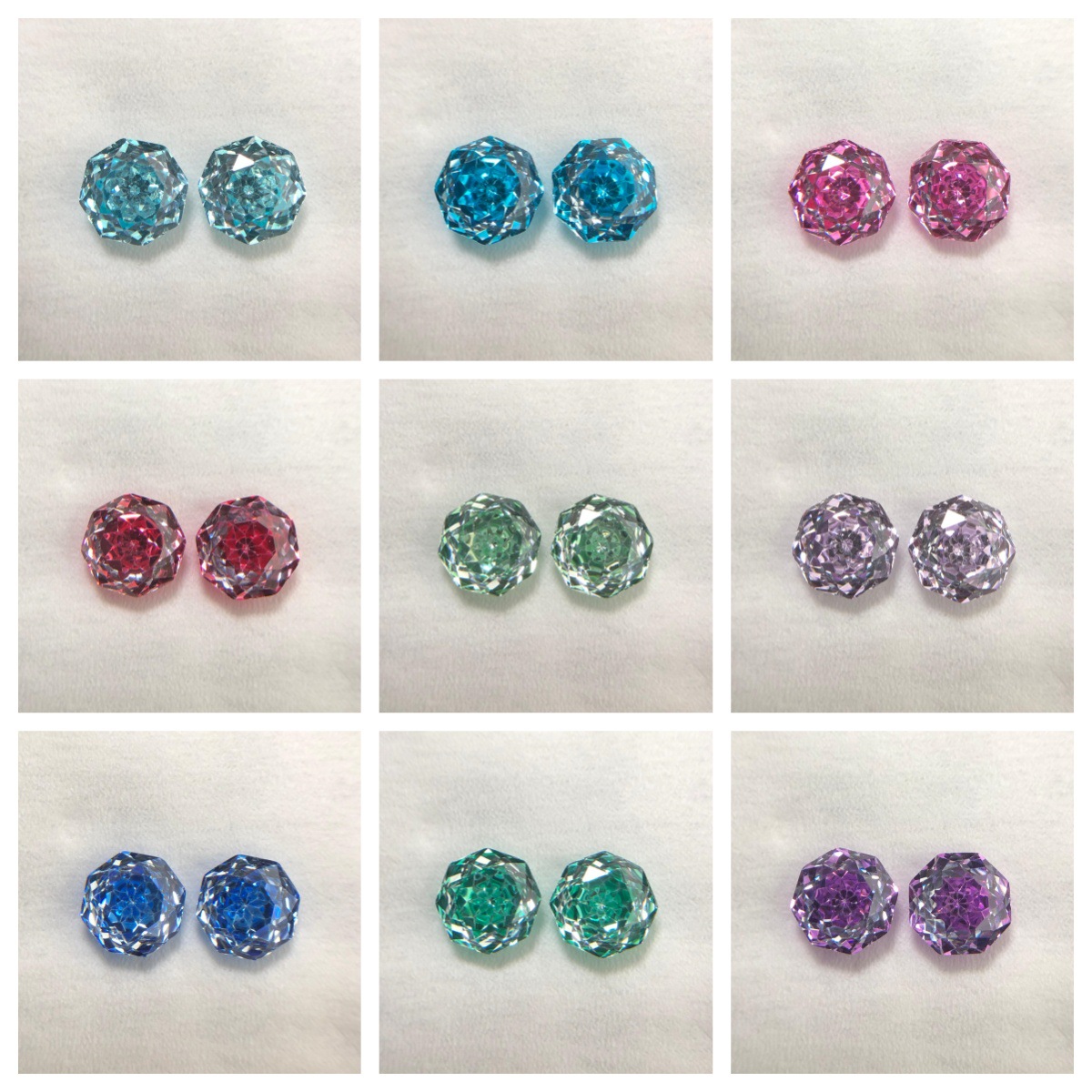 5mm Eight-Sided Clip Heart Rose Cut High Quality Wuzhou Material Sparkling Rose Cut Zircon Loose Stone