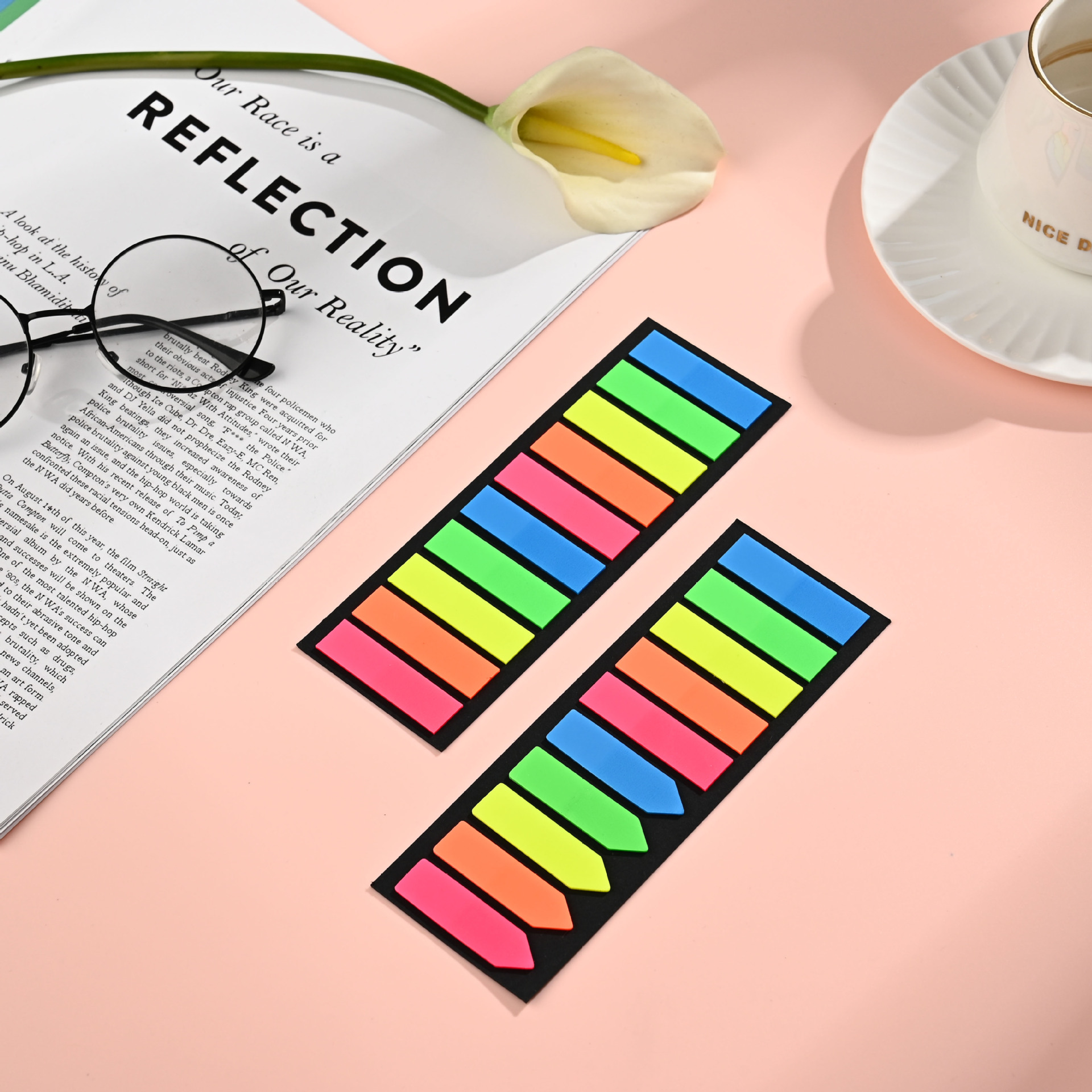 PET Fluorescent Post-it Notes N times Student Creative Instruction Markers Memo Notes Color Index Stickers Wholesale