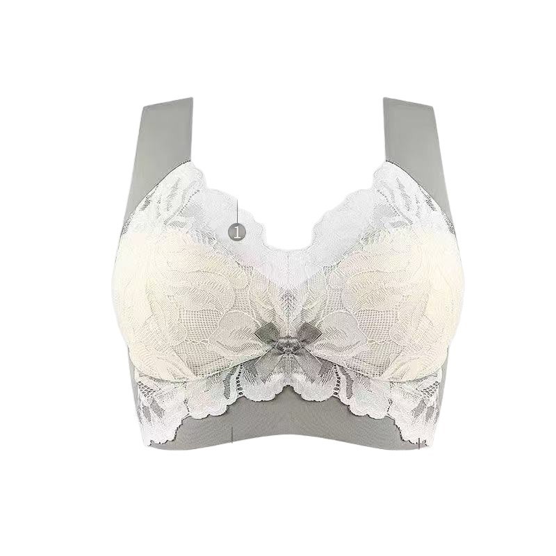 Popular Plus-Size Lace Adjustable Bra for Women 100kg Fat mm No Rims Push-Up Anti-Sagging Beautiful Back Thin Bra