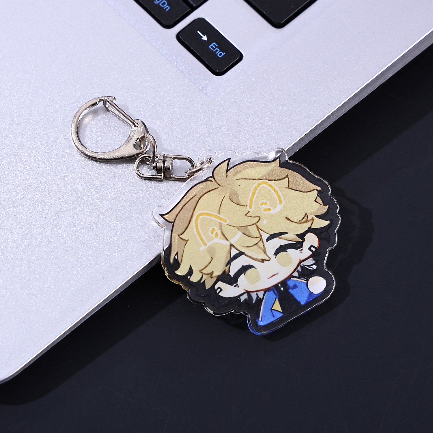 Acrylic Keychain Star Cartoon Couple Photo Table Double-Sided Animation Personalized Picture Text Pendant Creative