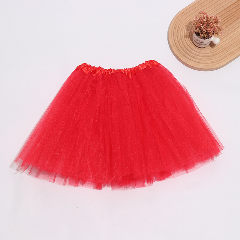 Factory cross-border adult dance performance tutu skirt three-layer mesh plus one layer of colored cloth tutu skirt dance group