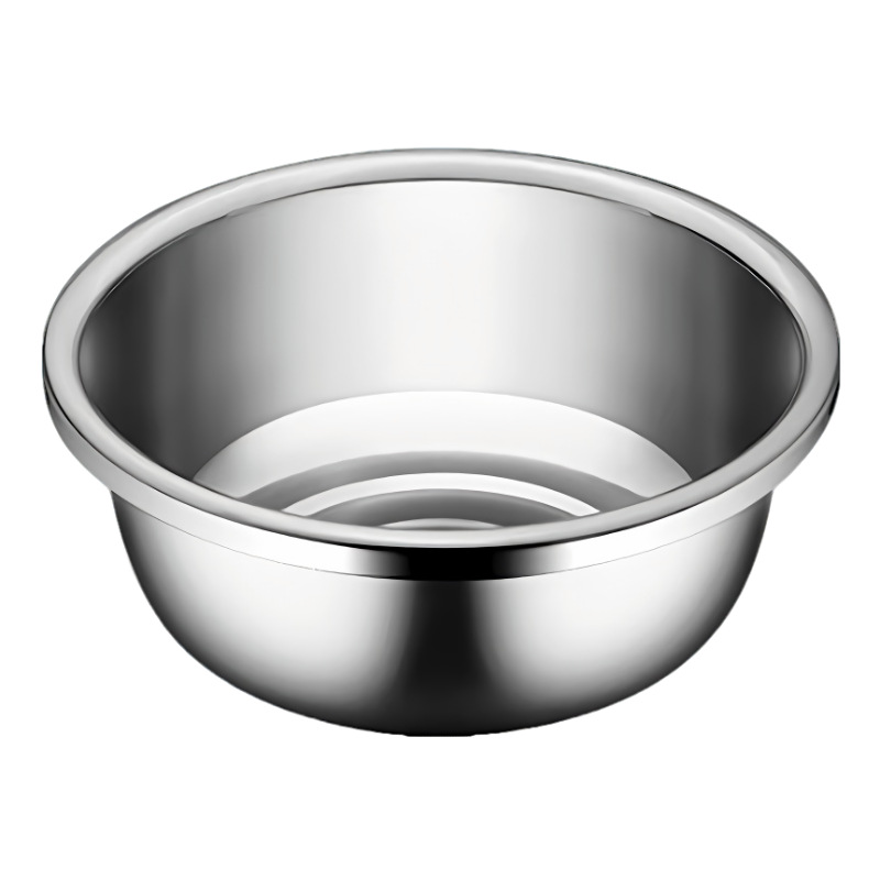 [26cm Reverse Edge Solid Basin 250g] Extra Thick Stainless Steel Seasoning Basin for Home Kitchen and Egg Beating Basin