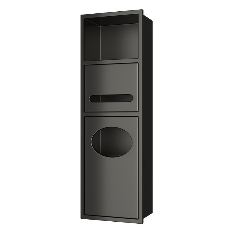 304 Stainless Steel Embedded Niche Bathroom Hidden Toilet Brush Cabinet Trash Can Bathroom Concealed Tissue Box