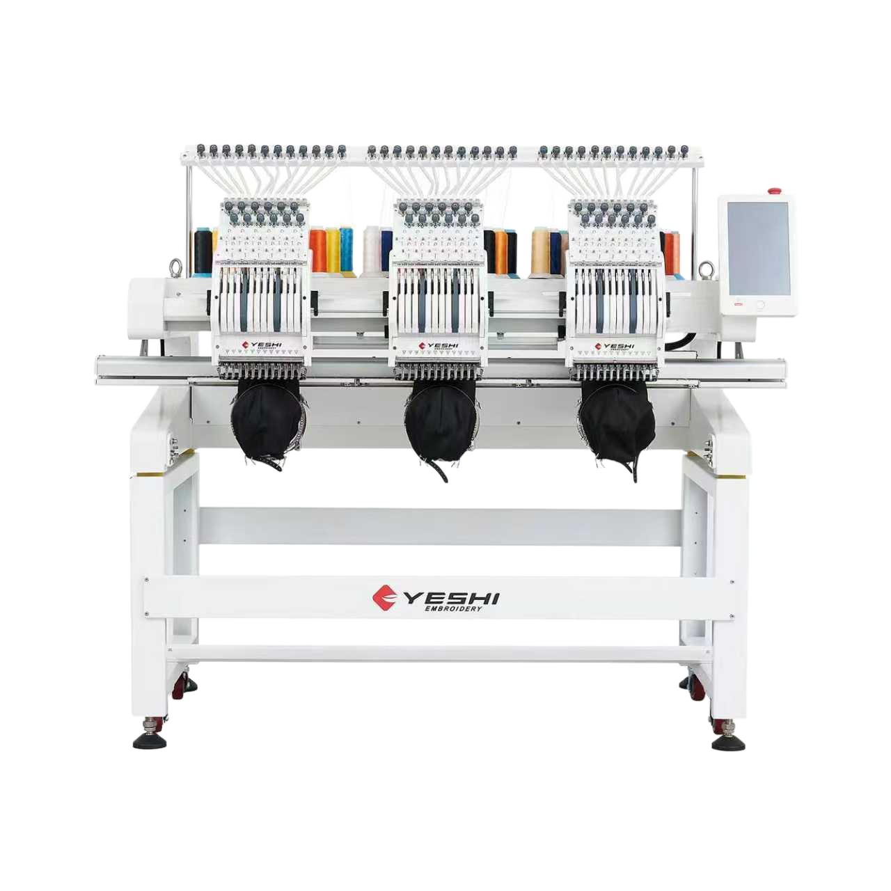 2025 Ye's Three-Head Embroidery Machine, New 12-Needle Ready-Made Hat Embroidery, Piece Embroidery, Personal Computer Embroidery Machine