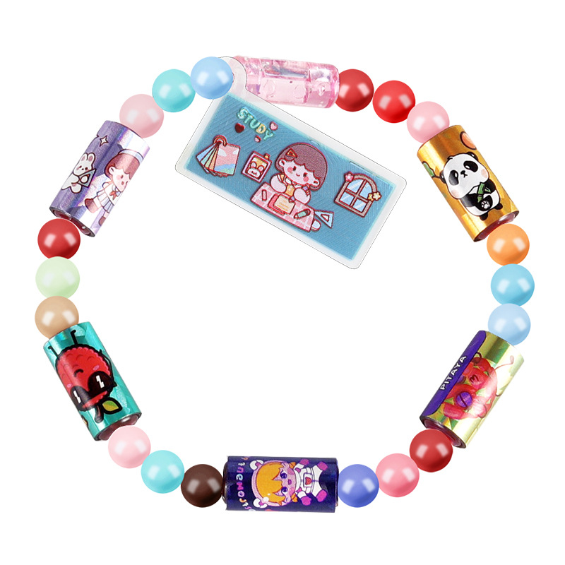 Cross-Border Kidsren's Cartoon Beaded Stickers Bracelet Creative Girls Jewelry Refrigerator Stickers Toddler Handmade DIY Stickers