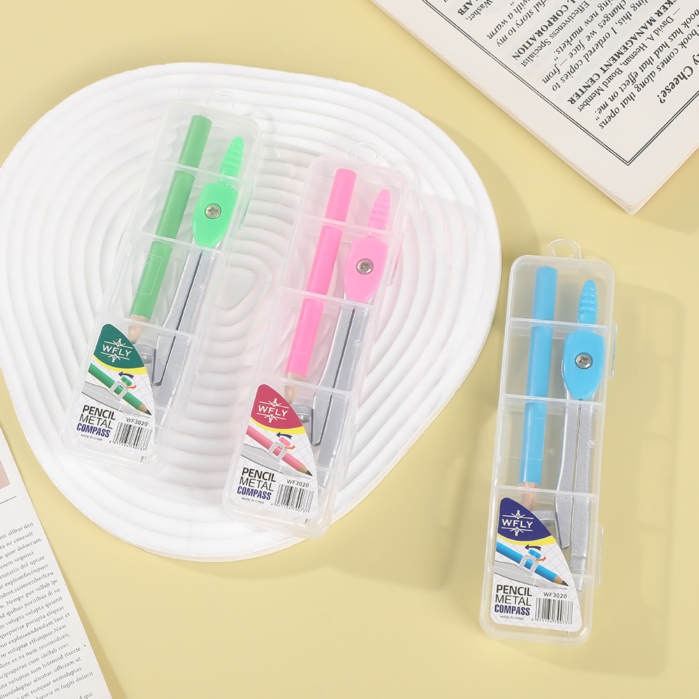 Colored Pencil Compass Primary School Student Drawing Stationery Supplies Kidsren's Exam Special Compass Drawing Tool Box