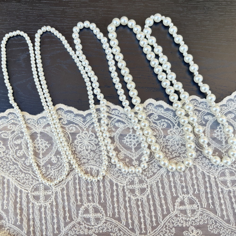 Имитированное жемчужное ожерелье для девочек: пластиковые бусы, оптовая продажа