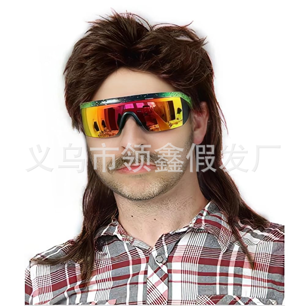 Colonial Wig Men Long Wave Beige Wig Washington Halloween Costume Cosplay Multicolor