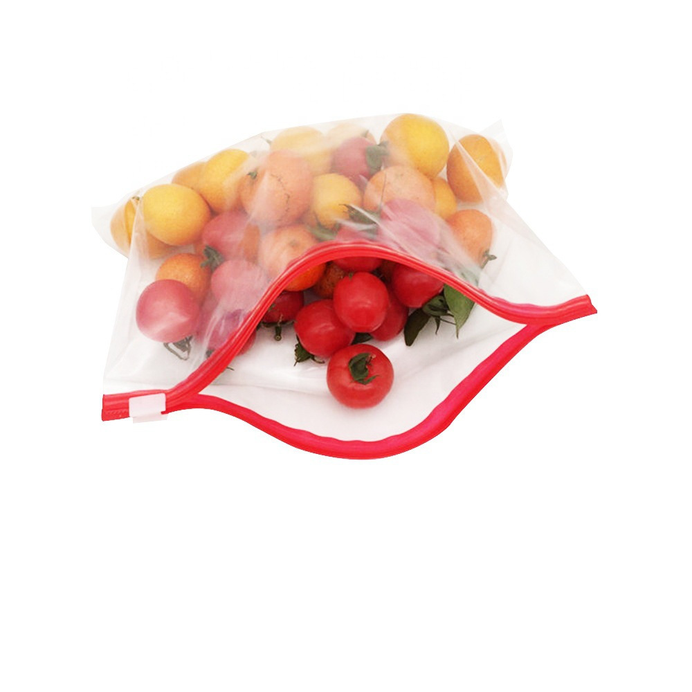 Pe Food Preservation Bag Household Thickeneded Transparent Zipper Bag Refrigerator Frozen Food Packaging Bag Writable Food Bag