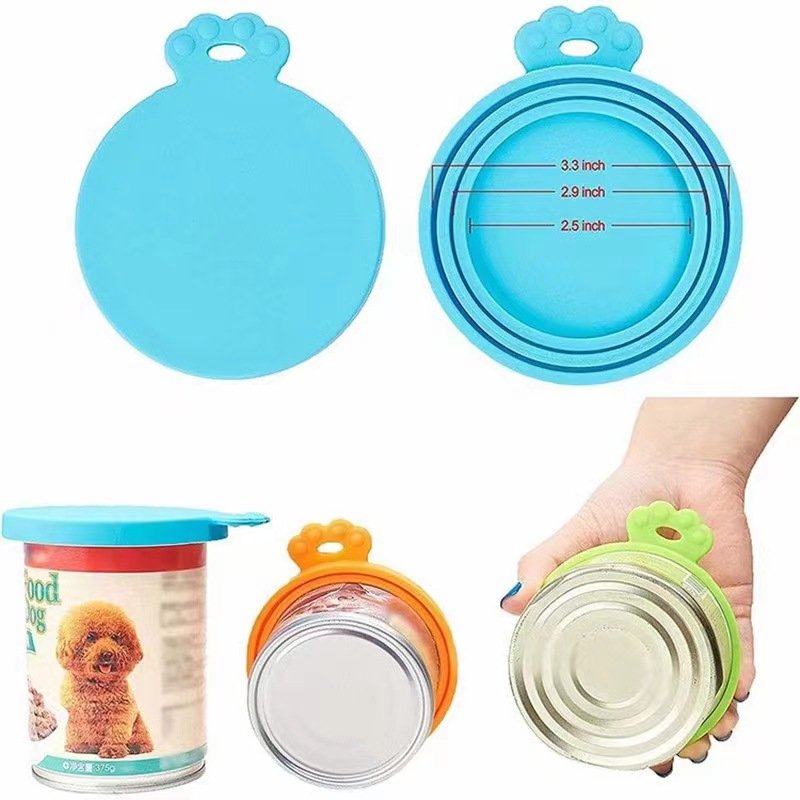 Neutral Three-In-One Sealing Lid for Dog and Cat Food Cans, Pet Food Moisture-Proof Corrosion Silicone Fresh-Keeping Lid, Pet Can Lid