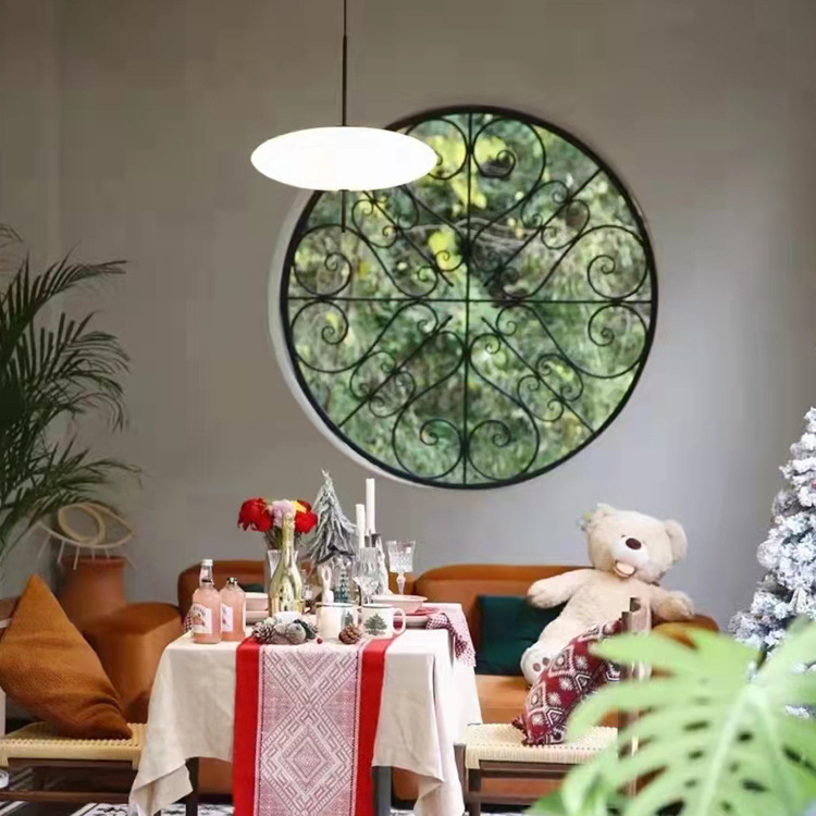 Custom Aluminum Moon Glass Window, Round Arched Window, Casement Window, Guesthouse Rotating Window, Penthouse Tiger Center Window