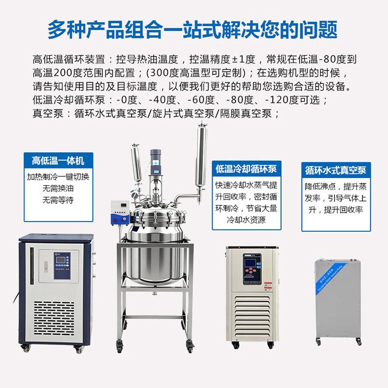 Laboratory Stainless Steel Reactor Double-Layer Electric Heating Mixing Tank Small High Temperature and High Pressure Chemical Synthesis Reactor