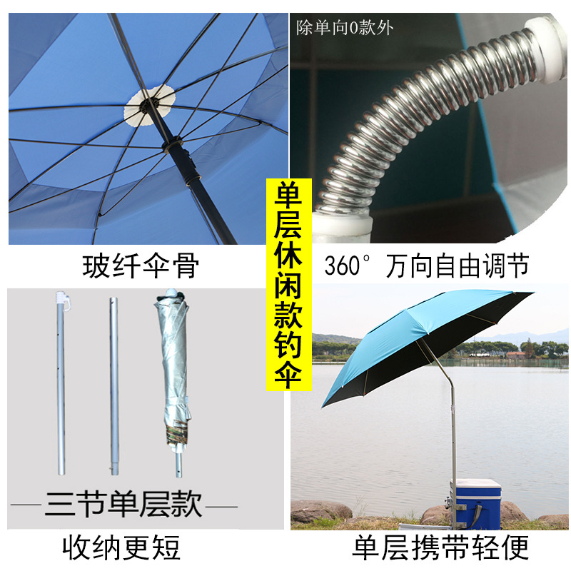 Factory wholesale Dai Weiying outdoor fishing umbrella 2.4 meters 2.2 meters universal rainproof sun folding fishing umbrella table fishing umbrella