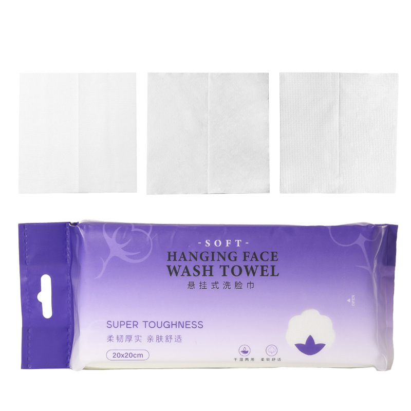 Lmltop Hangable Plain Face Washcloths 80 Pieces Removable Cotton Soft Disposable Face Washcloths Sy641
