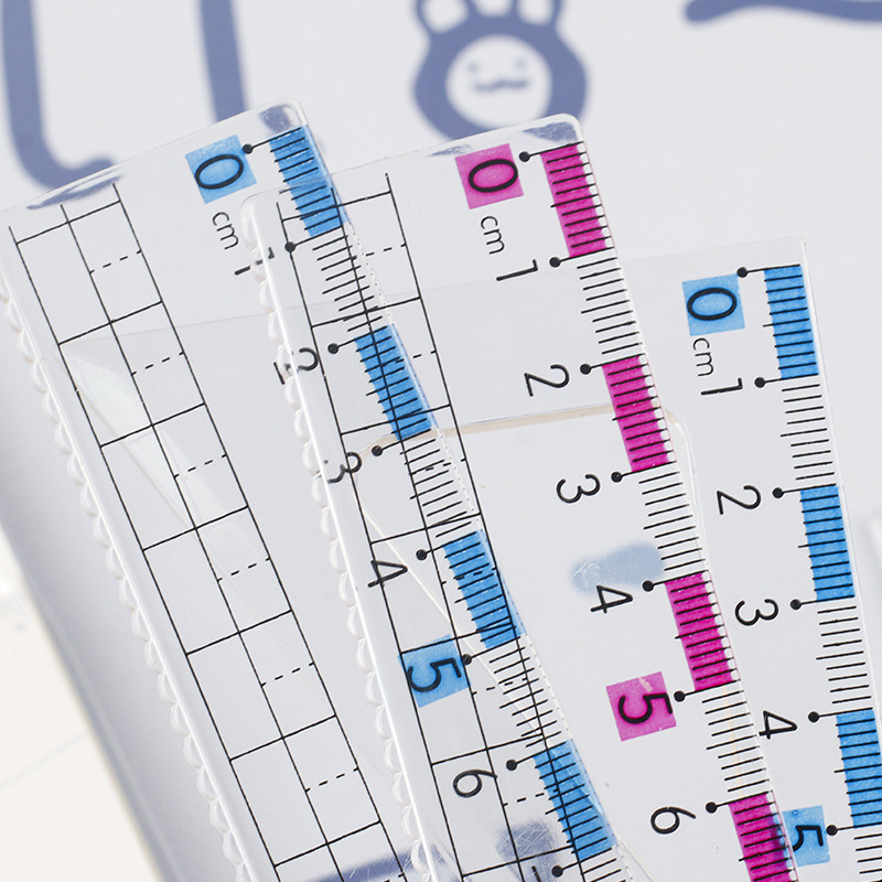 New Ruler suit Ruler Four-piece Set Anti-myopia Wave Hard Ruler Set Student Examination Class Anti-myopia Set Ruler