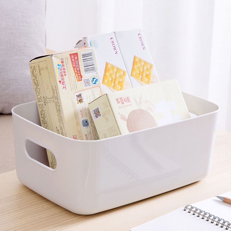 [Extra Thick Miscellaneous Storage Box] Desktop Plastic Box Cosmetics Organizing Box Kitchen Storage Box Snack Storage Basket