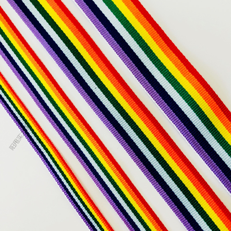 Little Red Book's Same Style Kidsren's Climbing Frame Braided Rope with Colorful Rainbow Webbing Luggage Hat DIY Medal Belt