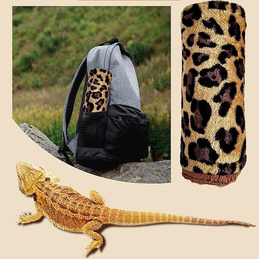Amazon Export Gecko Lizard Reptile Sleeping Bag with Pillow Blanket Hamster Pet Sleeping Bed Sleeping Bag Leopard Print