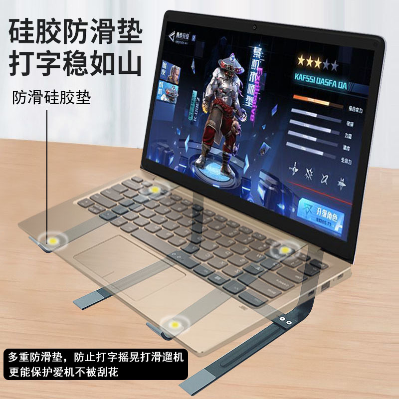 Cross-border new laptop stand double-layer vertical cooling desktop full metal thickened computer support rack