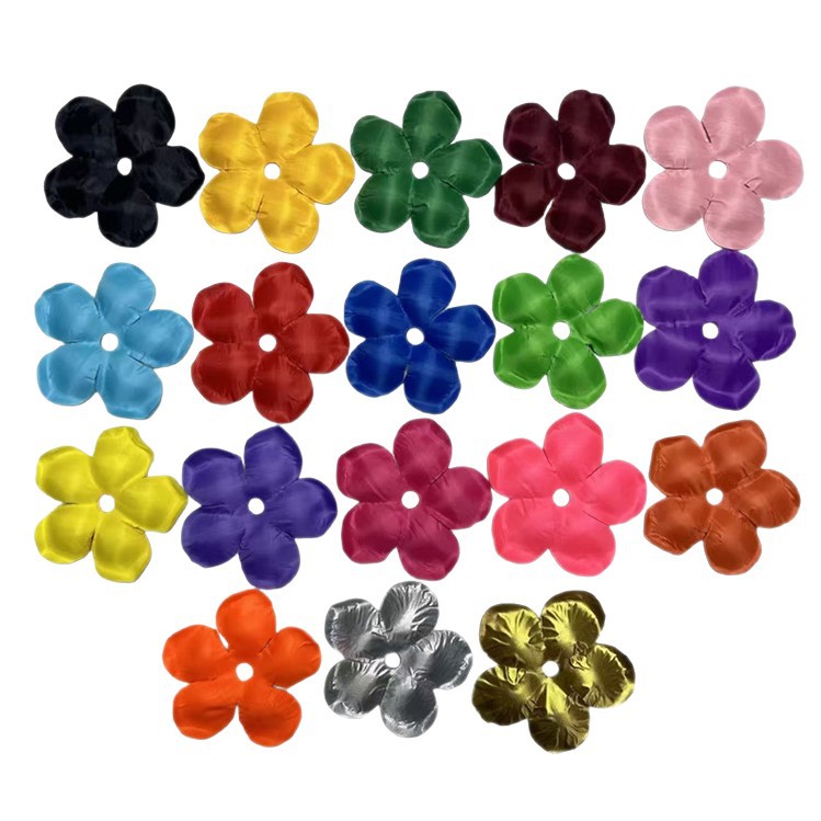 Factory direct diameter 10cm Hawaiian polyester fabric colorful simulation petals handmade DIY petals