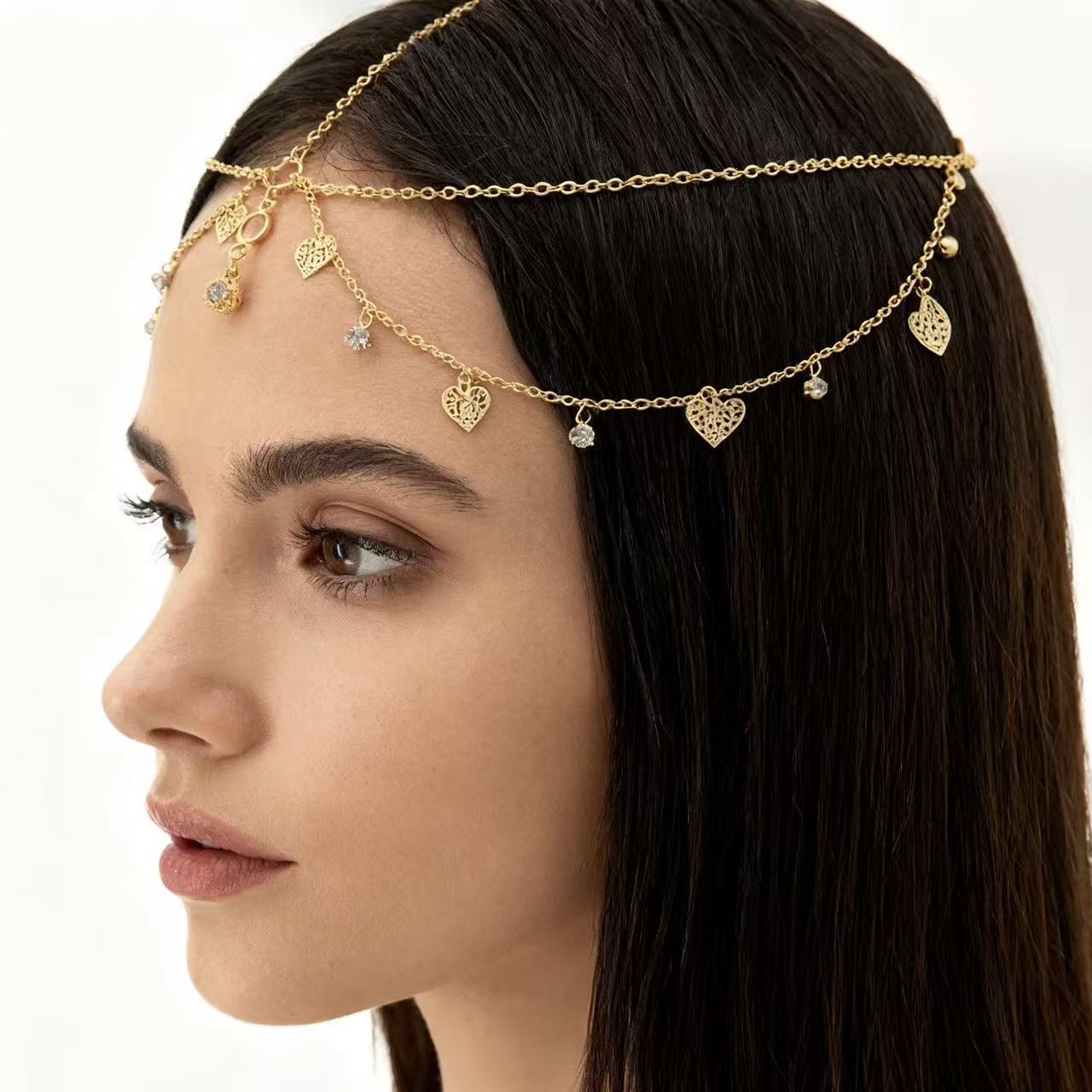 Новая европейская и американская цепочка с кисточками, новые аксессуары для волос, супер блестящий волновой ободок для уличной фотографии