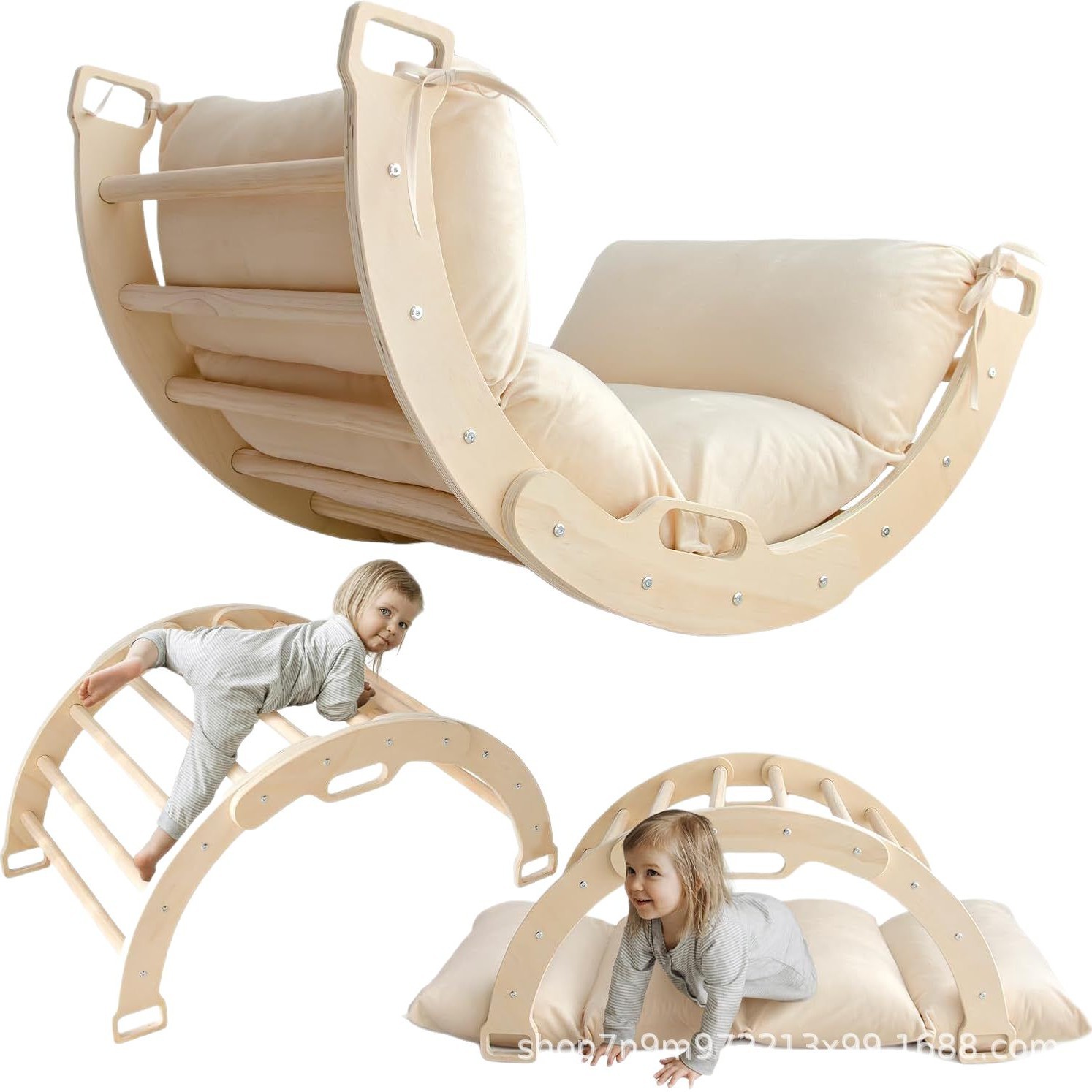 Wooden Climbing Frame Multi-Functional Baby Physical Training Toy Kindergarten Ladder Home Indoor Climbing Frame Toy