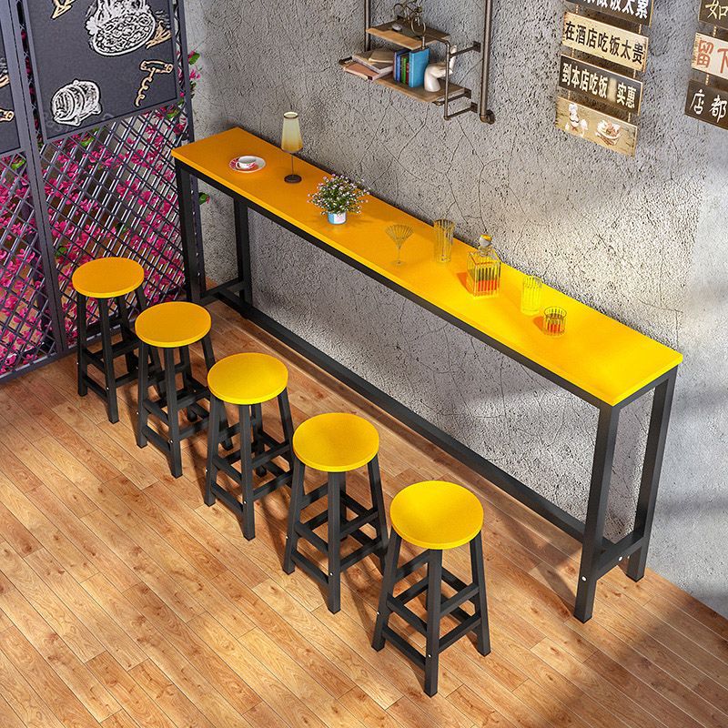 Simple Wall-Mounted Bar Table, Commercial Narrow Table, Home Long Table, Milk Tea Shop Table and Chair Combination, High Bar Chair