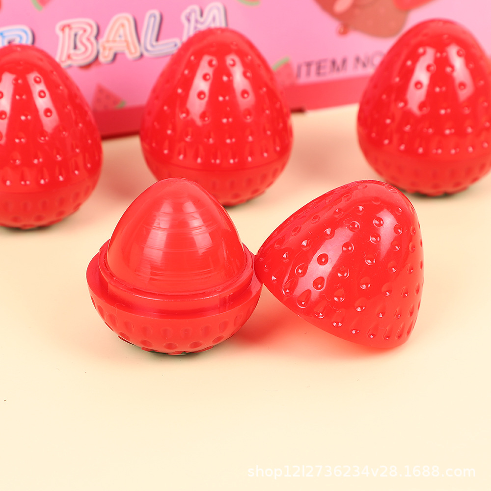 Cross-border strawberry lip balm lightening lip lines fading Lip Color Moisturizing anti-cracking hydrating moisturizing soothing fruit lipstick