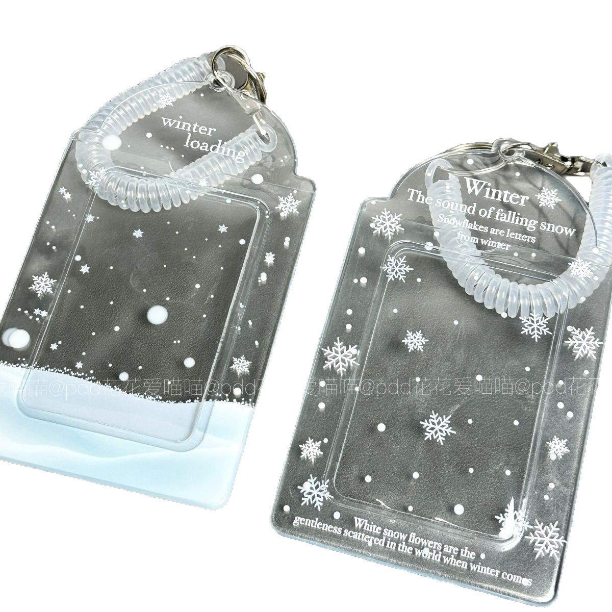 Original Ins Winter Snowflake Transparent Card Holder Pvc Star Idol Small Card Storage Meal Card Idol Campus Card Pendant