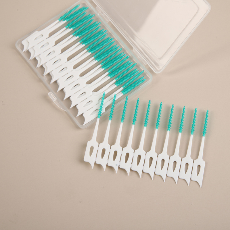 Silicone Mint Flavored Interdental Brushing and Interdental Brush Cleaning Interdental Massage Care Toothpick 40 Pieces Boxed Batch