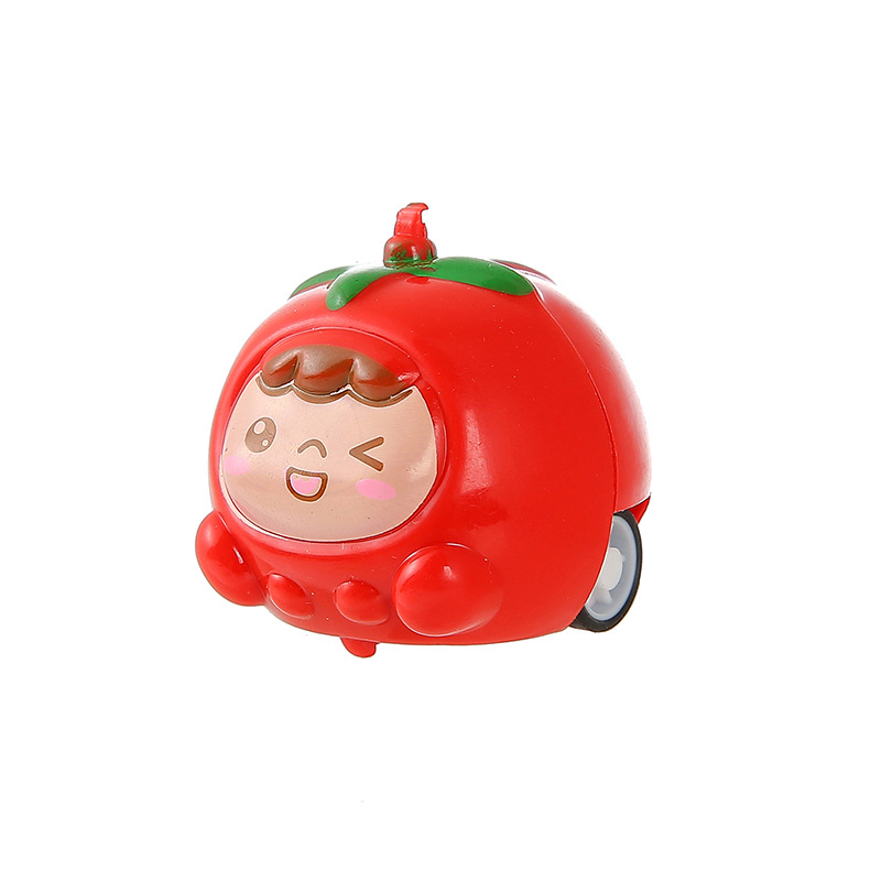 Creative Food Toy Mini Green Apple Fruit Pull-Back Car Gashapon Toy Cute Green Apple Pull-Back Car Wholesale